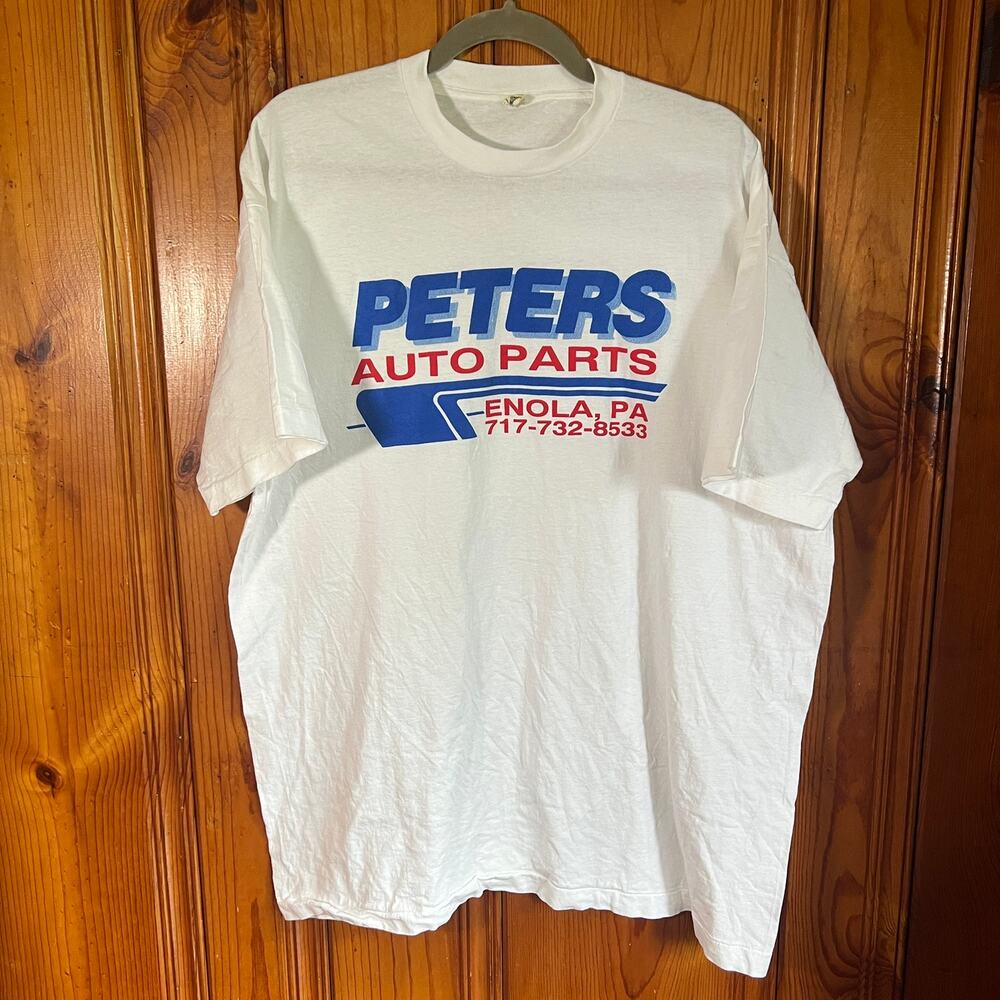 Screen Stars XXL Y2K Auto Parts T-Shirt White Regular